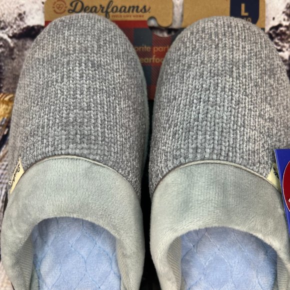 Dearfoams No Sweat Comfort Women's Gray Super Comfy Memory Foam Slippers L 9.5 - Picture 5 of 9